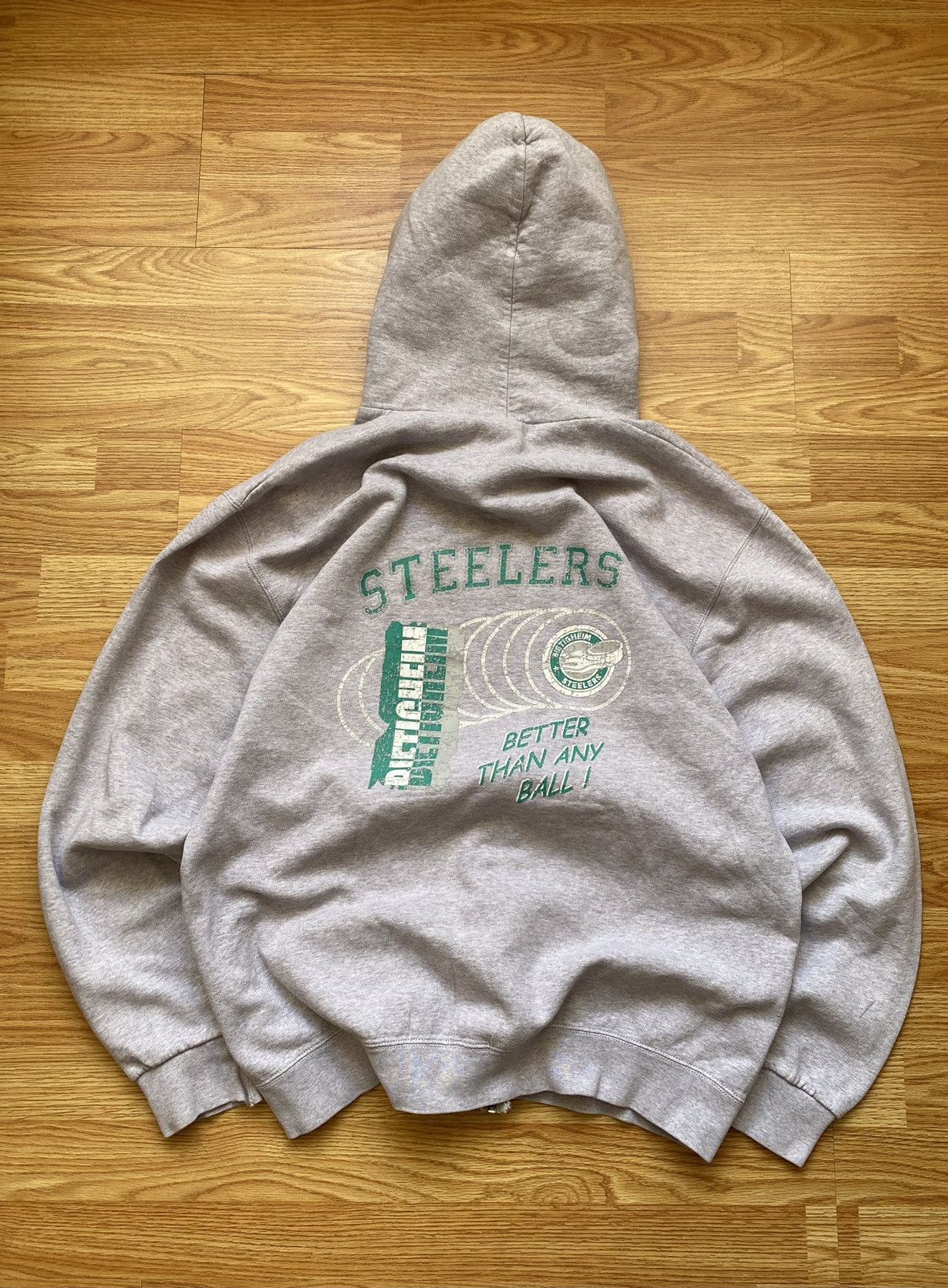 NFL Vintage 90s Steelers Bietigheim Zip Up Boxy Hoodie Size US XL / EU 56 / 4 - 2 Thumbnail