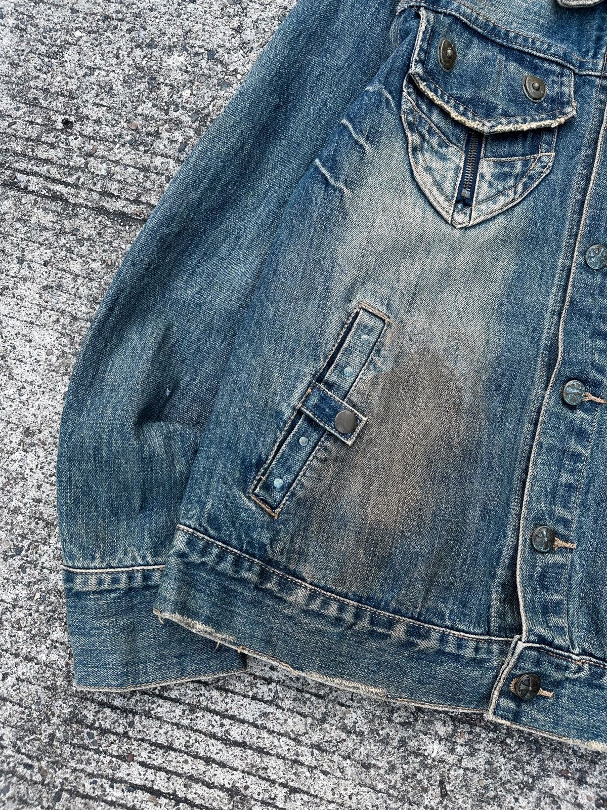 If Six Was Nine × Japanese Brand × Tornado Mart 2000’s Midas Damage Washed Denim Jacket Size US L / EU 52-54 / 3 - 12 Thumbnail