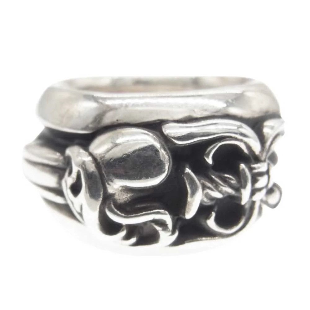 image of Chrome Hearts Spinner Bs Fluer Silver Band Ring, Men's