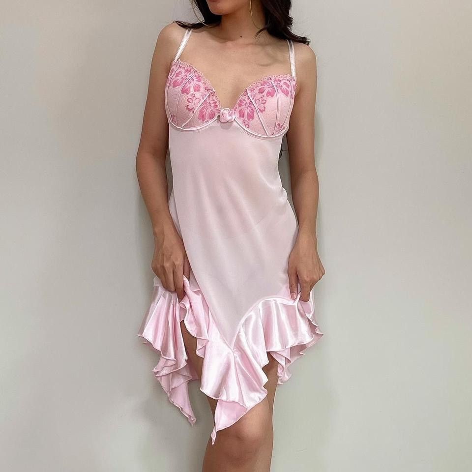 Vintage Vintage Pink Chiffon Sheer Dress (L-XL) Size XL / US 12-14 / IT 48-50 - 3 Thumbnail