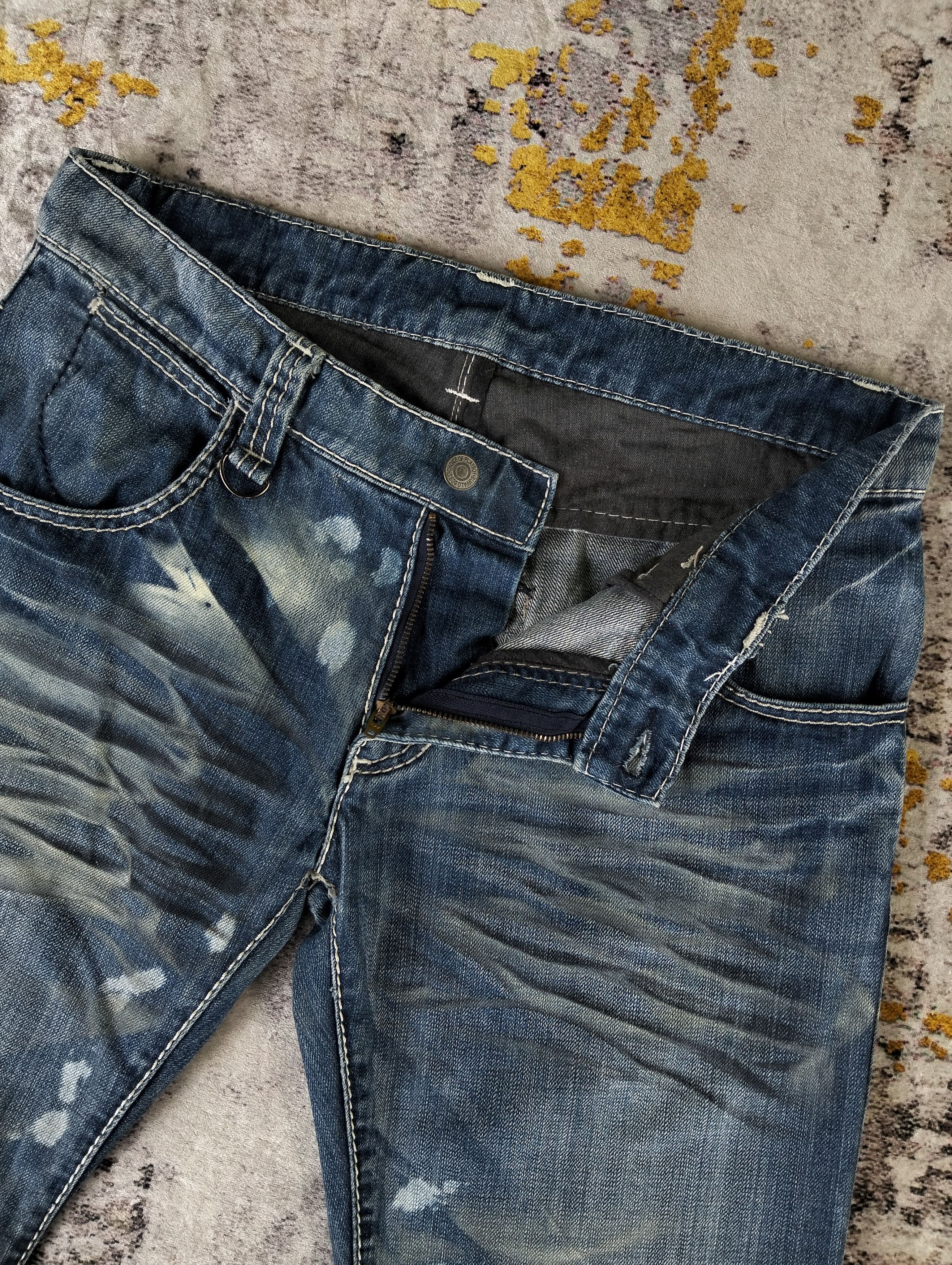 Tornado Mart 2000s Buffalo Bobs Curve Whisker Paint Flared Low Rise Jeans Size US 32 / EU 48 - 10 Thumbnail