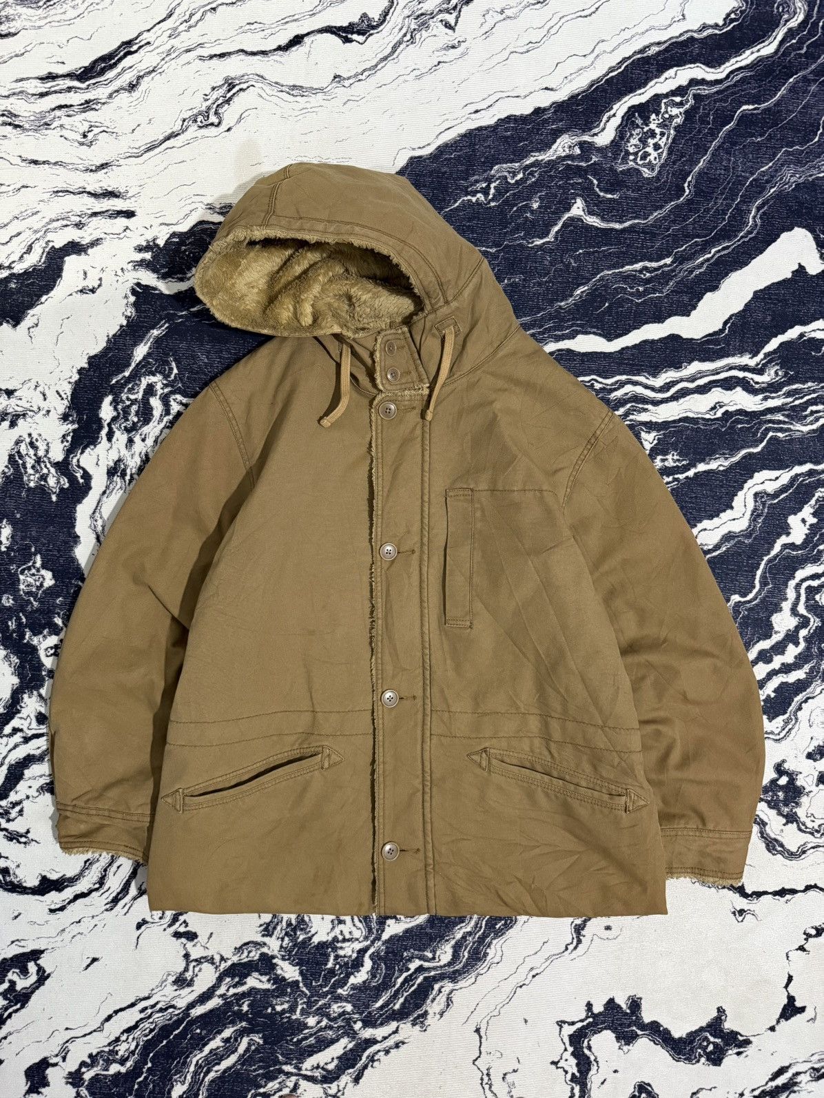 Vintage Vintage uniqlo long parka canvas jacket Size US L / EU 52-54 / 3 - 1 Thumbnail