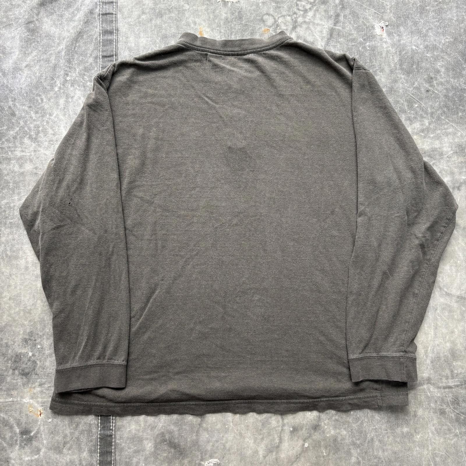 Basic Editions Vintage 90s Y2K Olive Moss Green Grunge Skater Henley Shirt Size US L / EU 52-54 / 3 - 4 Thumbnail