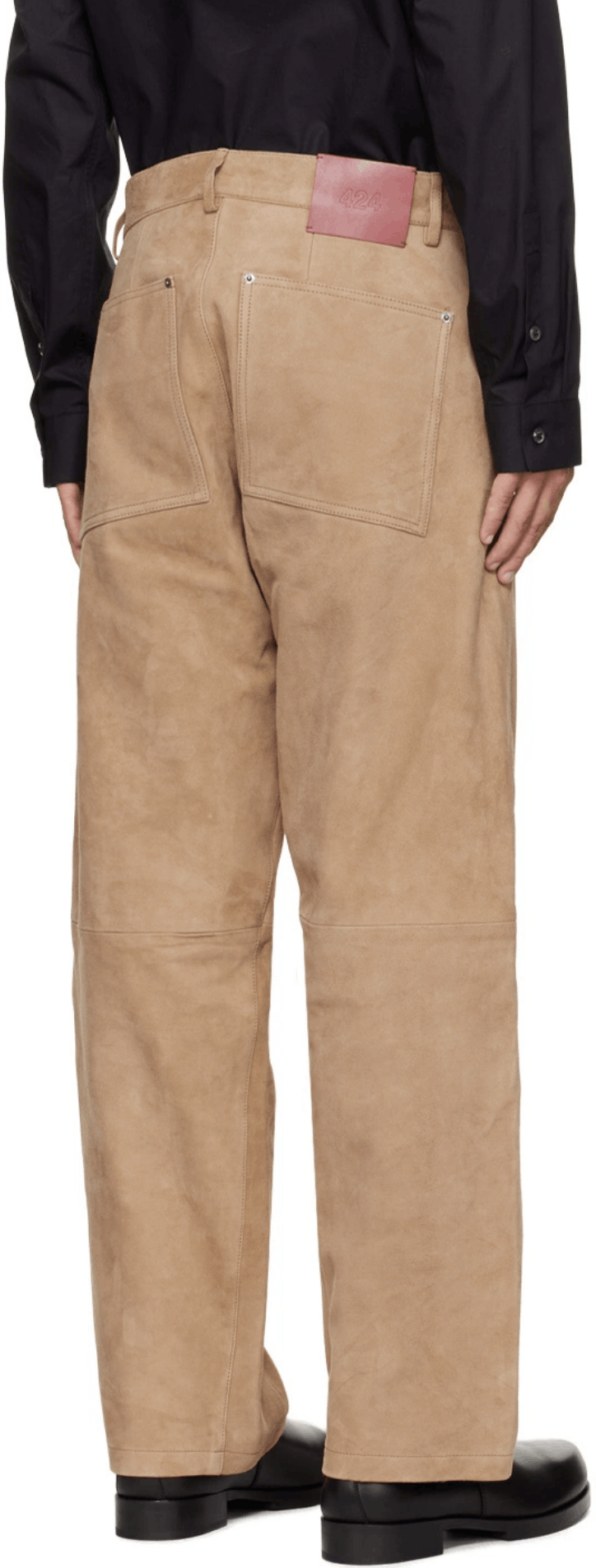 424 424 Tan Suede Leather Workmen Pants Size US 36 / EU 52 - 9 Thumbnail