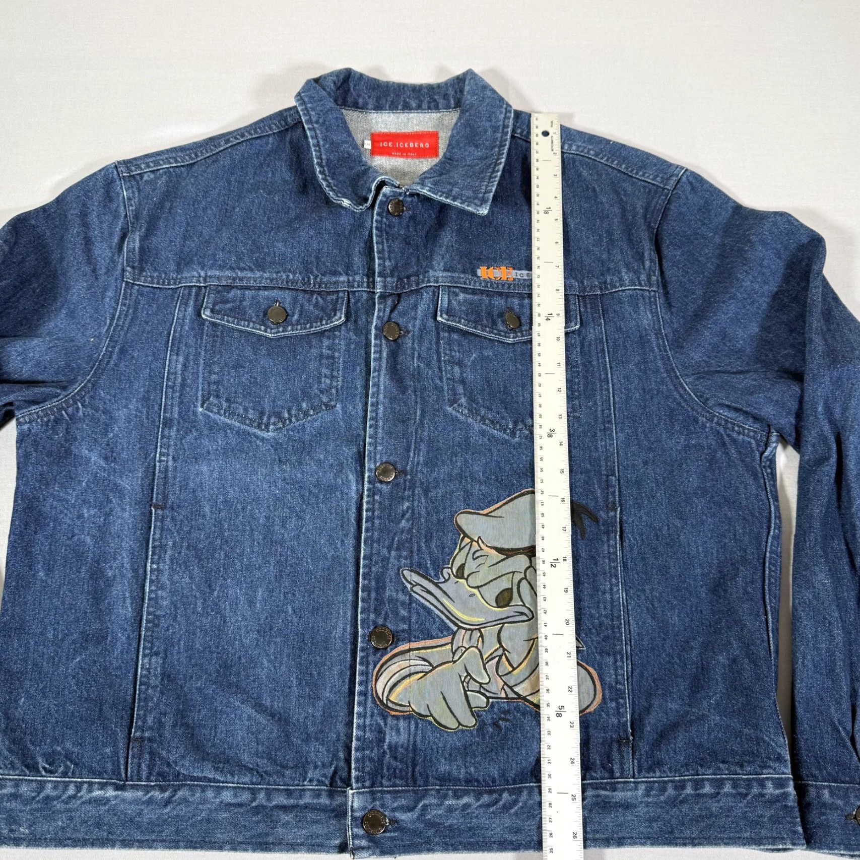 Vintage VINTAGE Iceberg Mens Jacket 2XL Denim Coat Disney Donald Duck Cartoon Made in Italy Casual Size US 39 - 6 Thumbnail