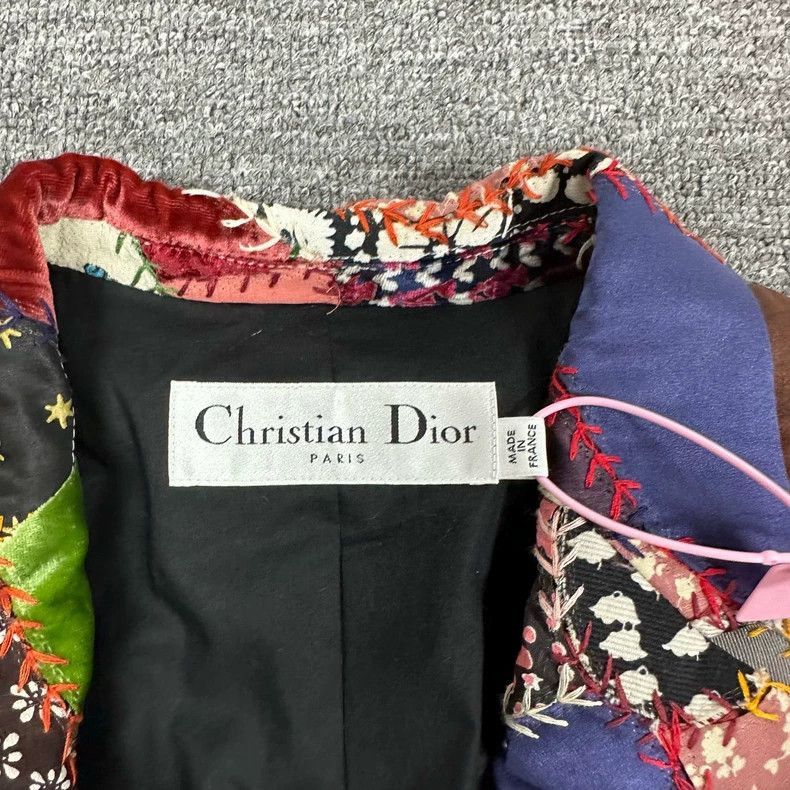 Dior Dior Embroidered Silk Patchwork Blazer 42-2506 Size L / US 10 / IT 46 - 4 Thumbnail