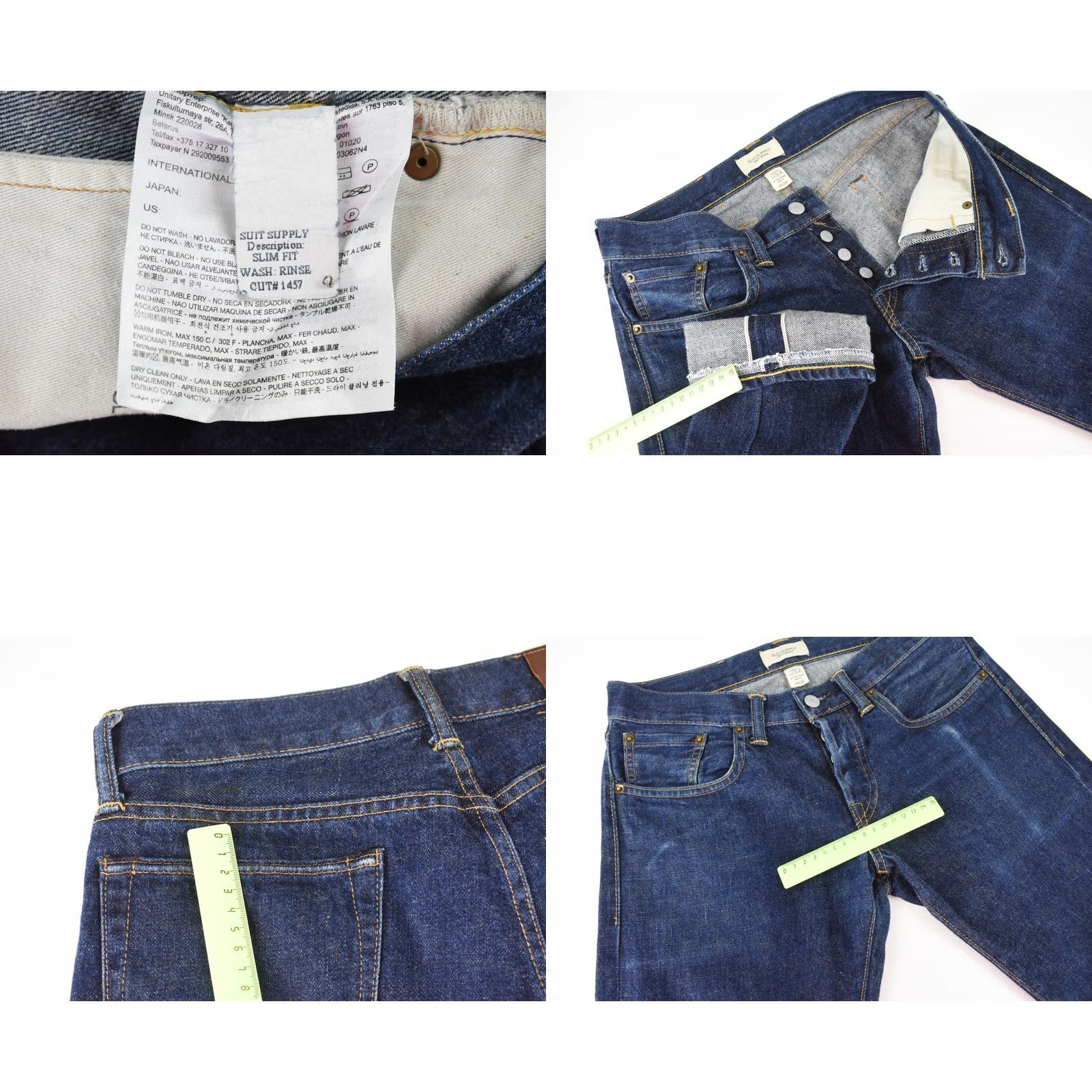 Suitsupply Suitsupply Denim Goods Selvedge Jeans Mens W28/~L26 Regular Fit Blue Buttons Jeans Size US 28 / EU 44 - 8 Thumbnail