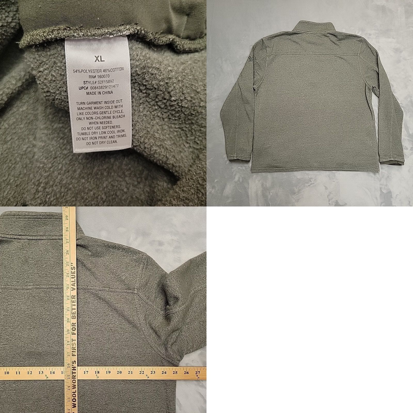 Layer 8 Vortex Pullover Mens XL Gray Snap Fleece Sweatshirt Outdoor Hunting Layer Size US XL / EU 56 / 4 - 8 Thumbnail