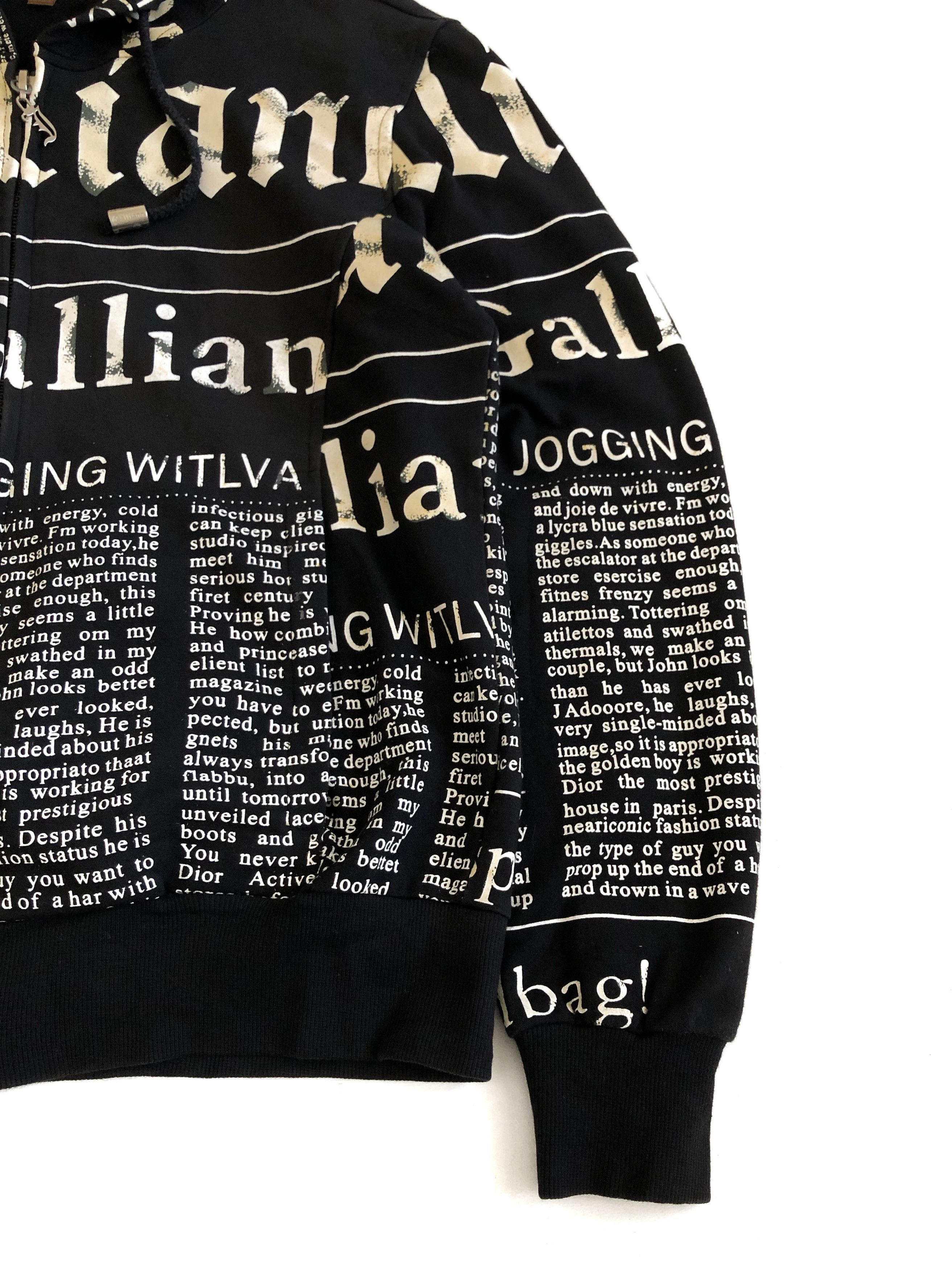 John Galliano VINTAGE GAZETTE BEACH WEAR ZIPPER HOODIE Size US L / EU 52-54 / 3 - 6 Thumbnail