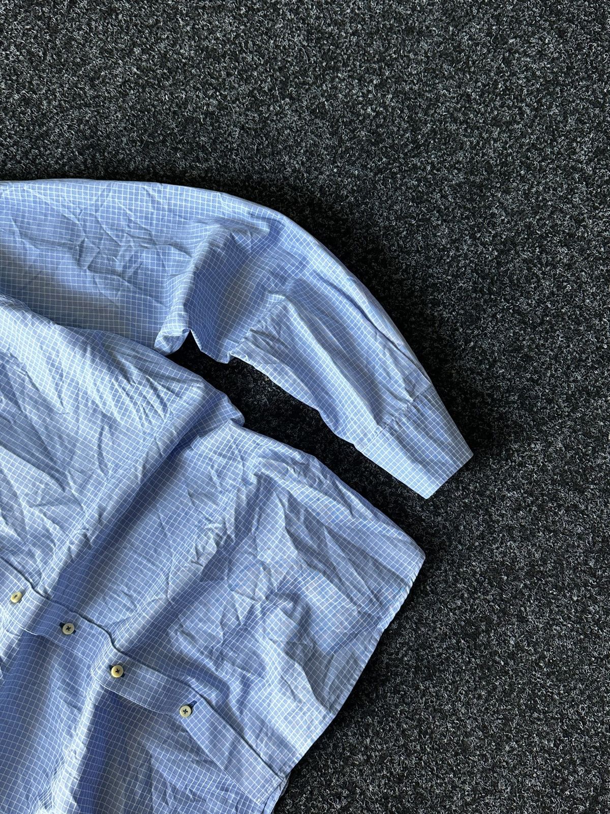 Designer × Strenstroms × Vintage Strenstroms Men 16 1/2 42 M Casual Shirt flannel white-blue Size US L / EU 52-54 / 3 - 3 Thumbnail
