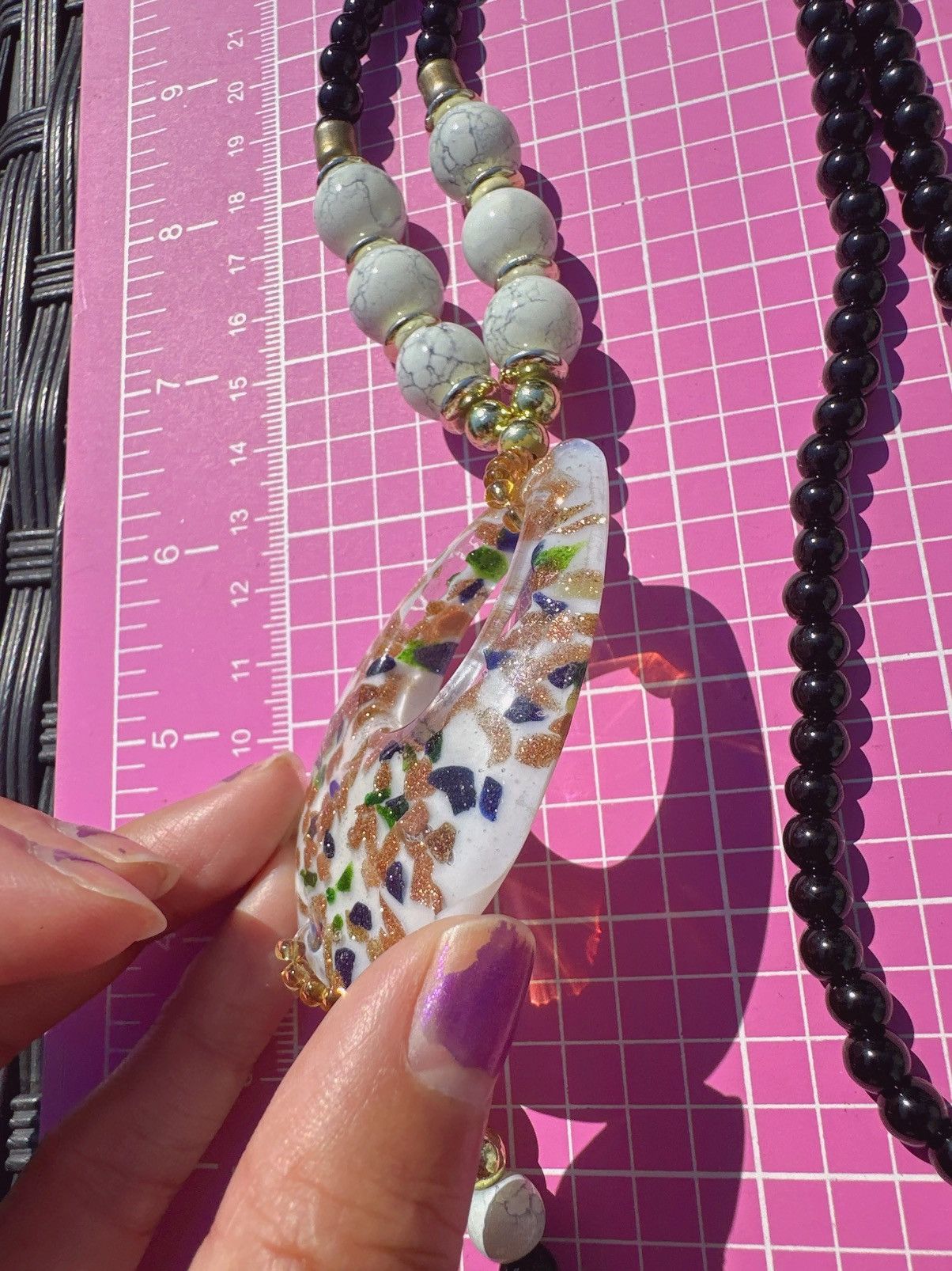 Designer ANN TAYLOR white teardrop pendant sparking long necklace Size ONE SIZE - 5 Thumbnail