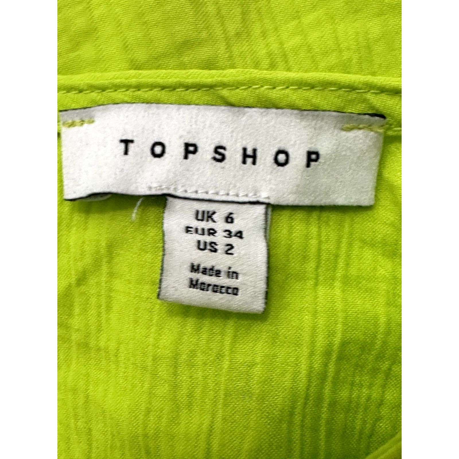 Topshop Topshop Long Sleeve Blouse Tie Ruched Green Women's 2 NWOT Size XS / US 0-2 / IT 36-38 - 8 Thumbnail