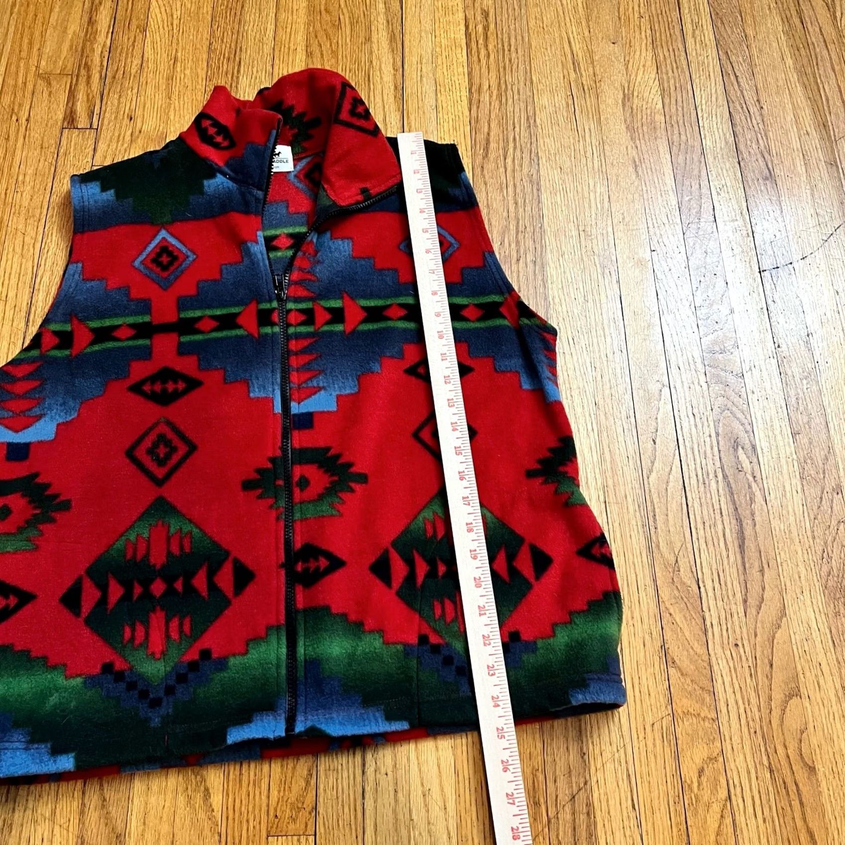 Vintage Back In The Saddle Vest Fleece Womens Medium Aztec Western Zip Red Vest M Womens Size M / US 6-8 / IT 42-44 - 5 Thumbnail