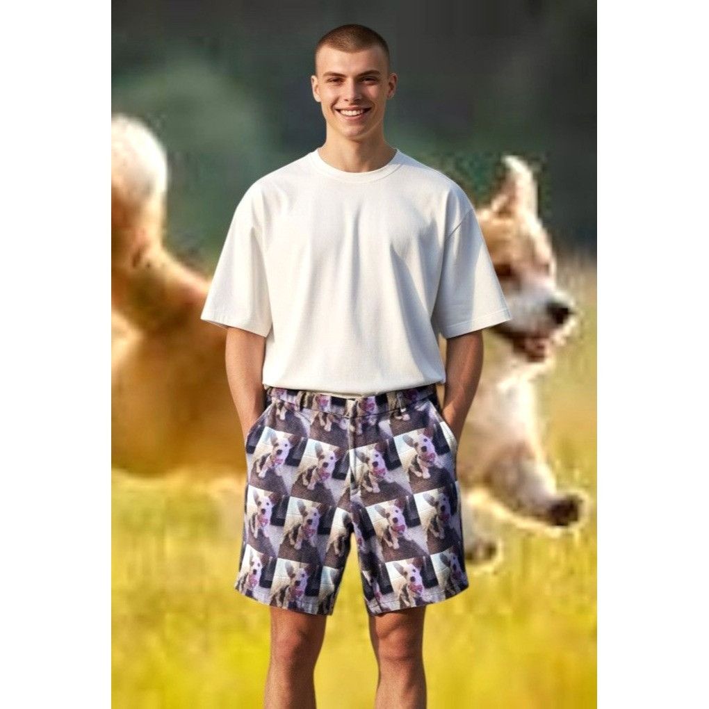 Vintage Print All Over Me Corgi Dog Shorts Unisex Large PAOM Pocket Size US 37 - 2 Thumbnail
