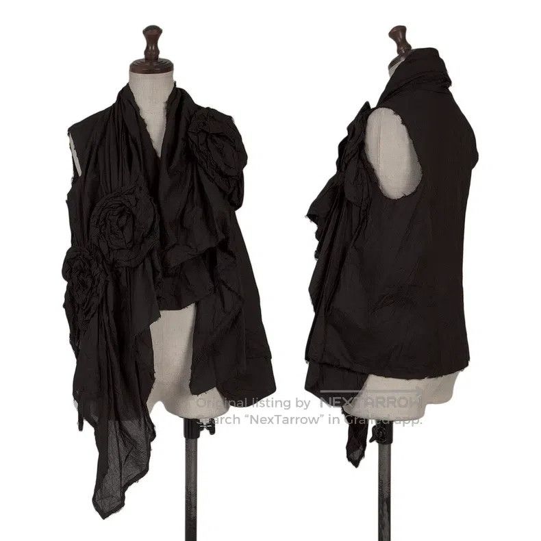 Comme des Garcons Comme Des Garcons size F Vintage Black Rose Flower Vest To Size S / US 4 / IT 40 - 1 Thumbnail