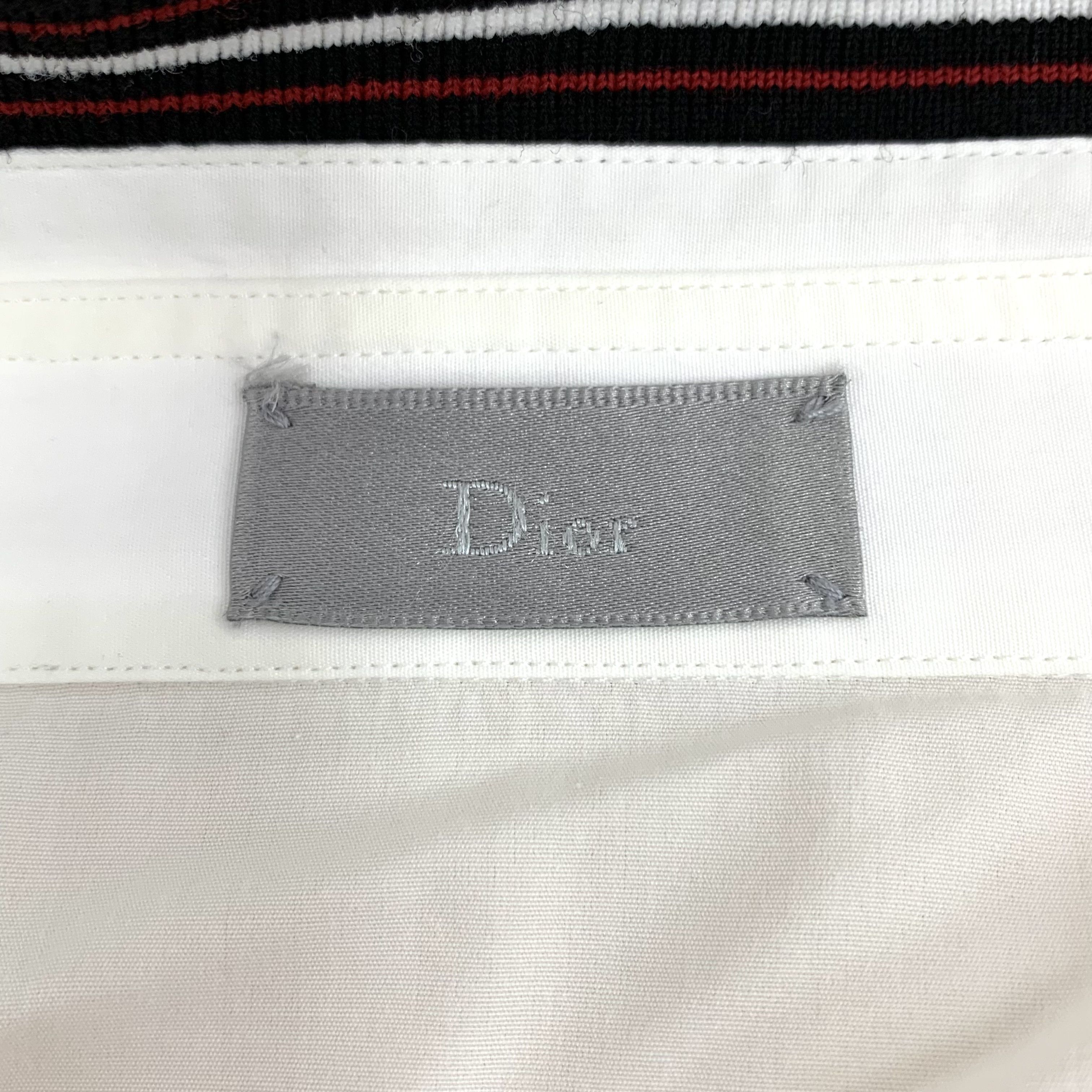 Dior Dior White Stripe-Trim Cotton Shirt 42 Size US XS / EU 42 / 0 - 6 Thumbnail