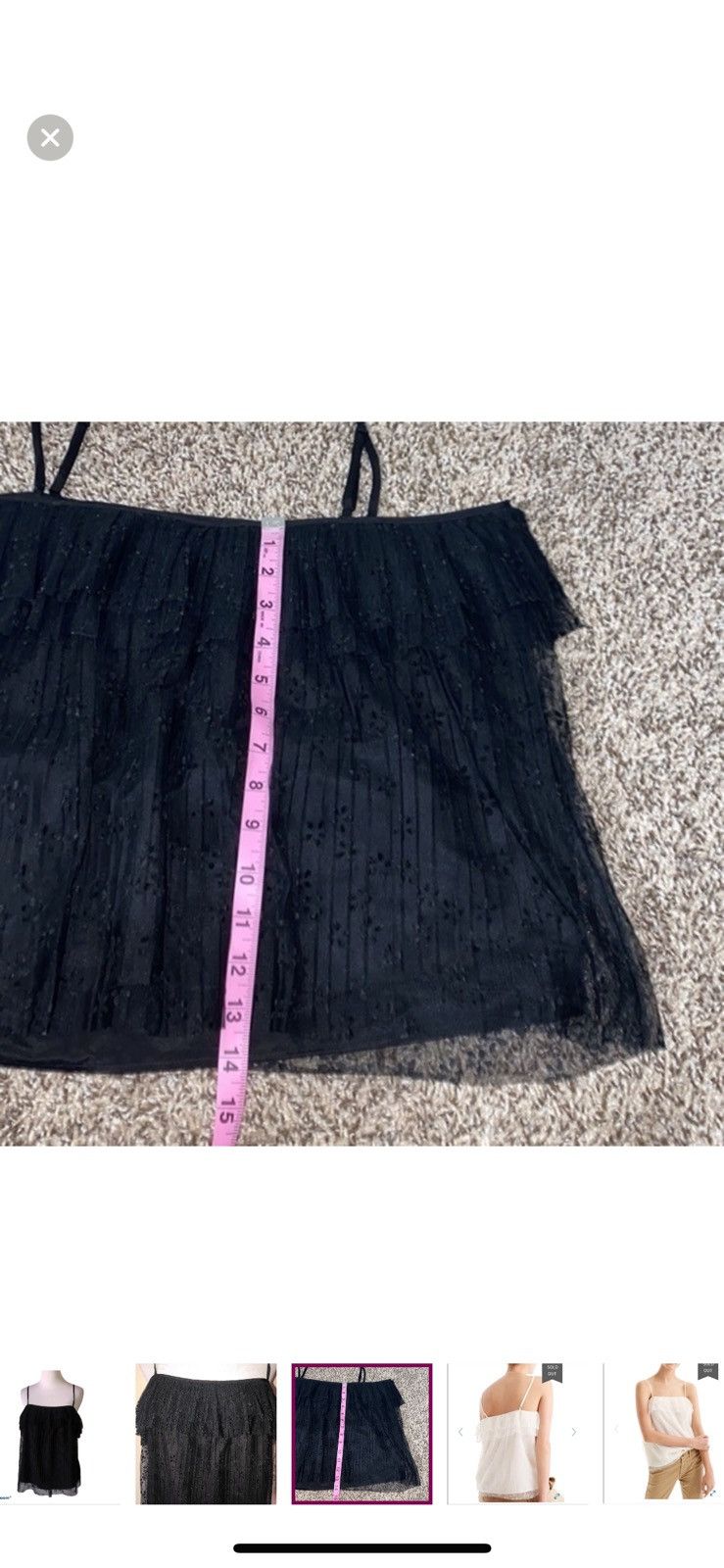 J.Crew J. Crew small black pleated lace tank top Size S / US 4 / IT 40 - 3 Thumbnail
