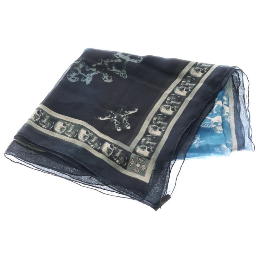Chrome Hearts HUGE Chrome Hearts Cemetery Cross Silk Scarf | Grailed