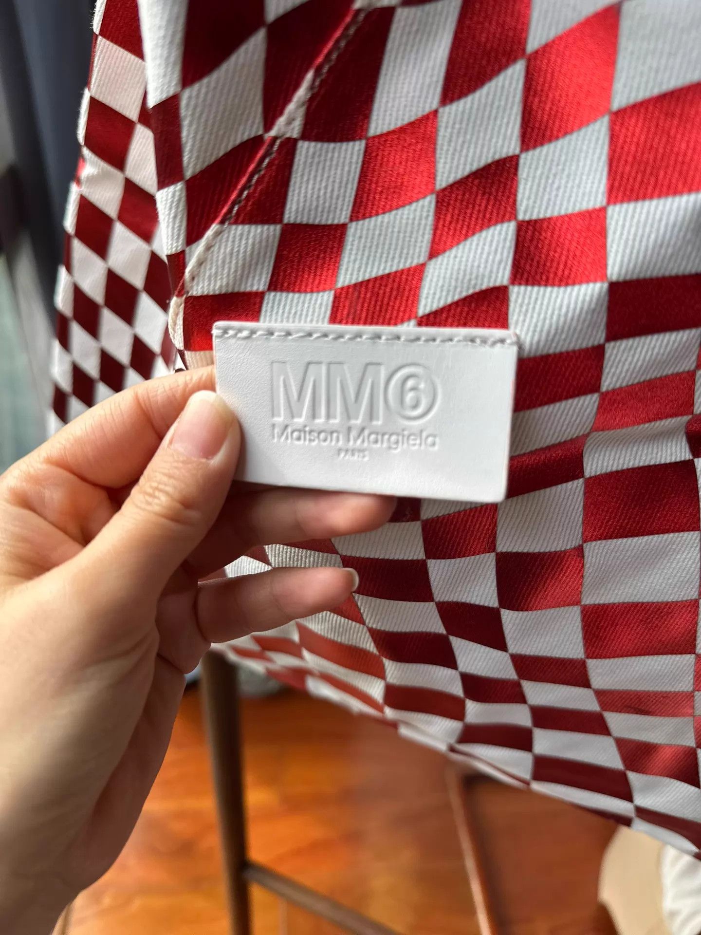 MM6 MM6 Maison Margiela Classic Red White Check Foldable Bag Size ONE SIZE - 2 Thumbnail