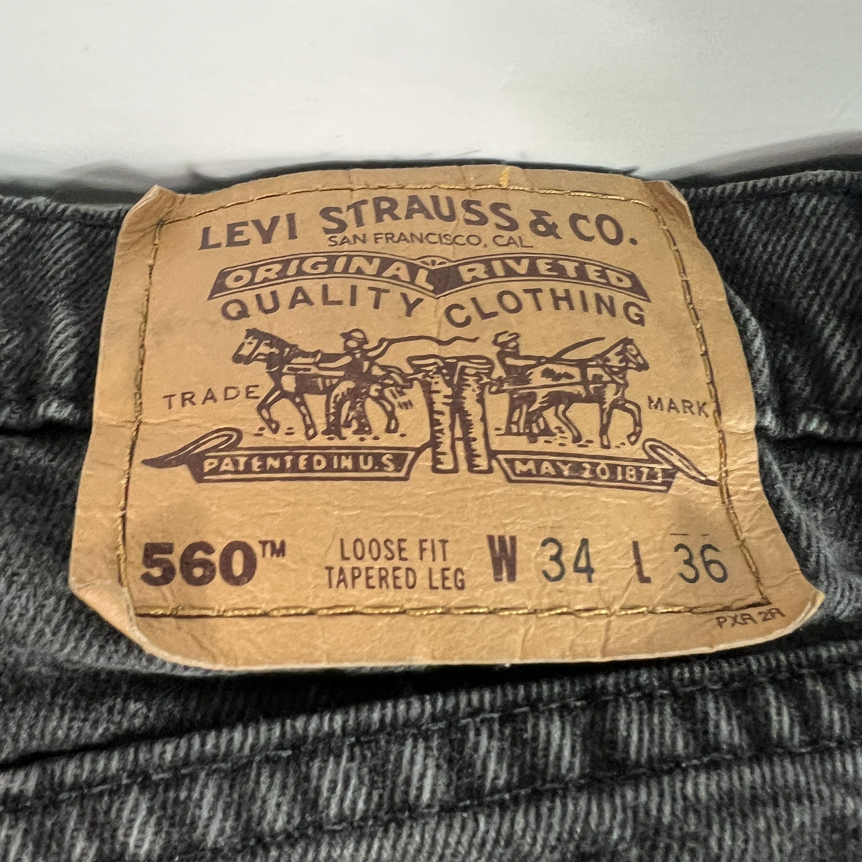 Levi's VTG 90s Levi's Jean 560 Loose Taper Black Denim Orange Tab Size US 32 / EU 48 - 15 Thumbnail