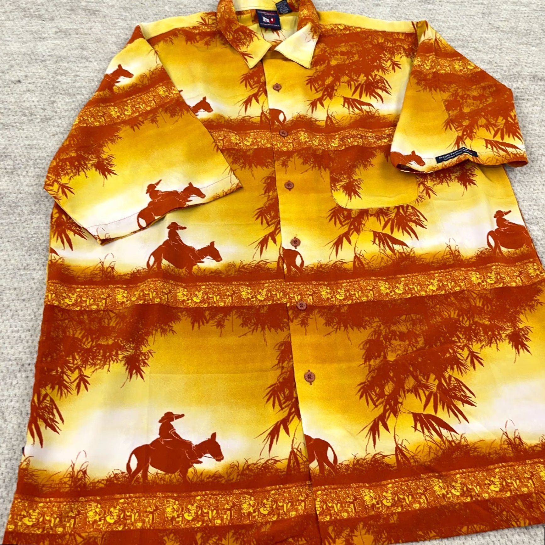 Southpole VINTAGE South Pole Shirt Men 2XL Orange Button Up All Over AOP Geometric 90s Classic Size US XXL / EU 58 / 5 - 6 Thumbnail