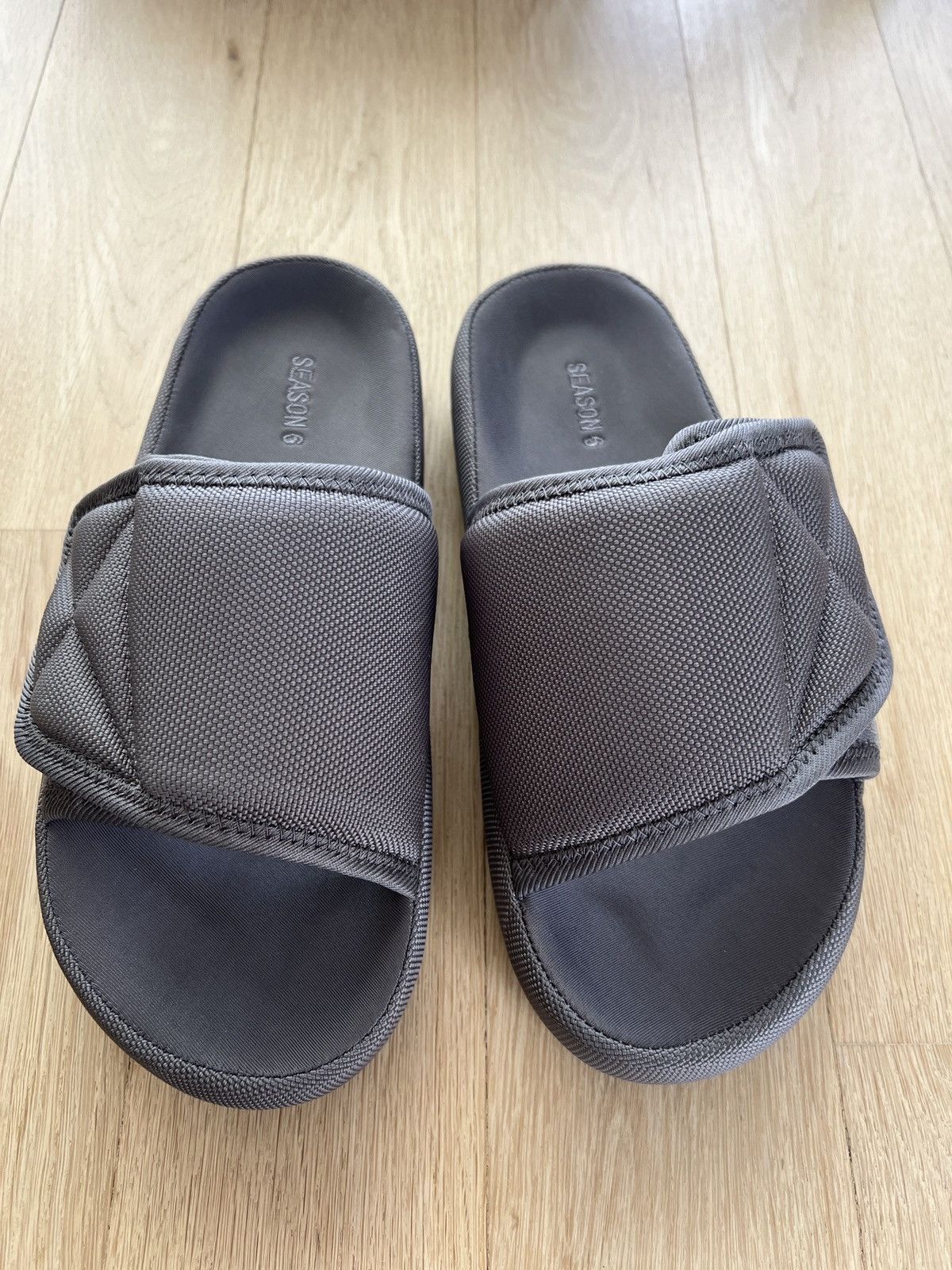 image of Yeezy Season Graphite Nylon Slipper in Graphite Grey, Men's (Size 8)