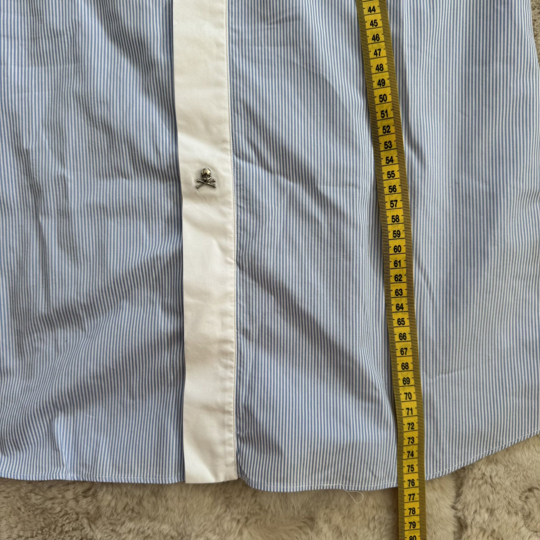 Philipp Plein Philipp Plein Striped Shirt w/ White Placket – Size L Size US L / EU 52-54 / 3 - 10 Thumbnail