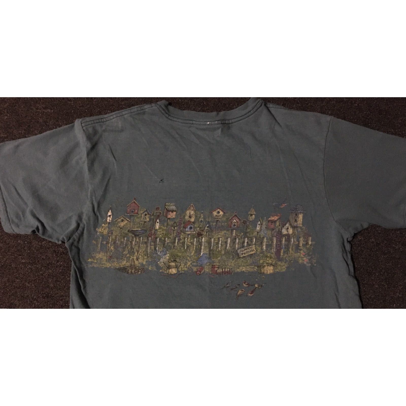 Vintage VINTAGE 90s Bird House All Over Print Faded Distressed Nature Shirt M USA Green Size US M / EU 48-50 / 2 - 6 Thumbnail