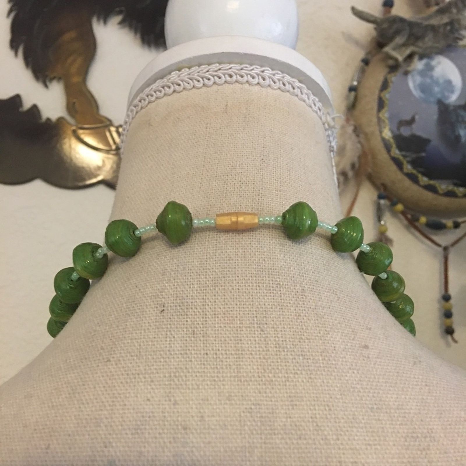 Handmade Handmade resin coated paper bead necklace Size ONE SIZE - 5 Thumbnail