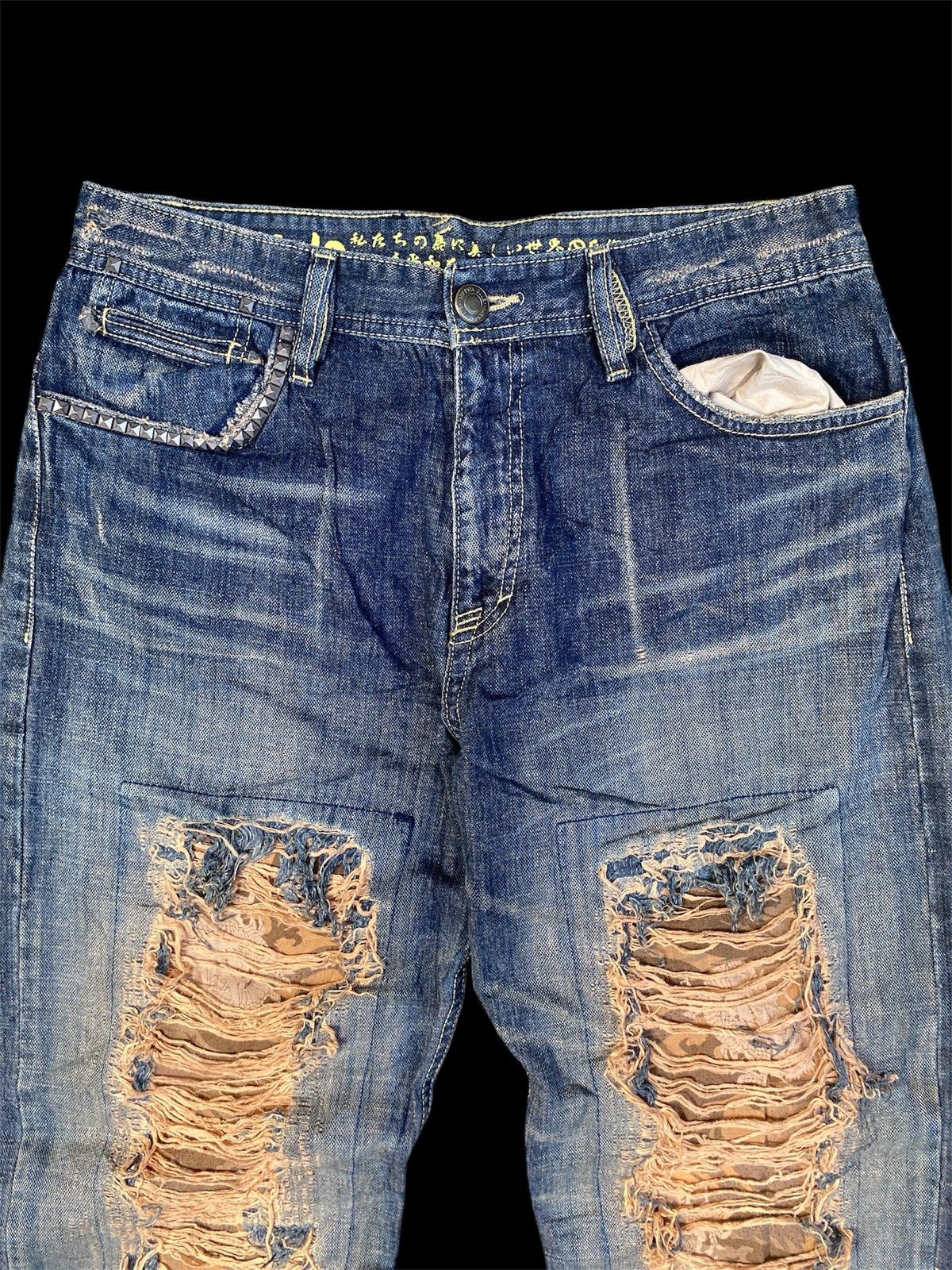 Tornado Mart Japanese Kulo Distressed Baggy Denim Size US 32 / EU 48 - 4 Thumbnail