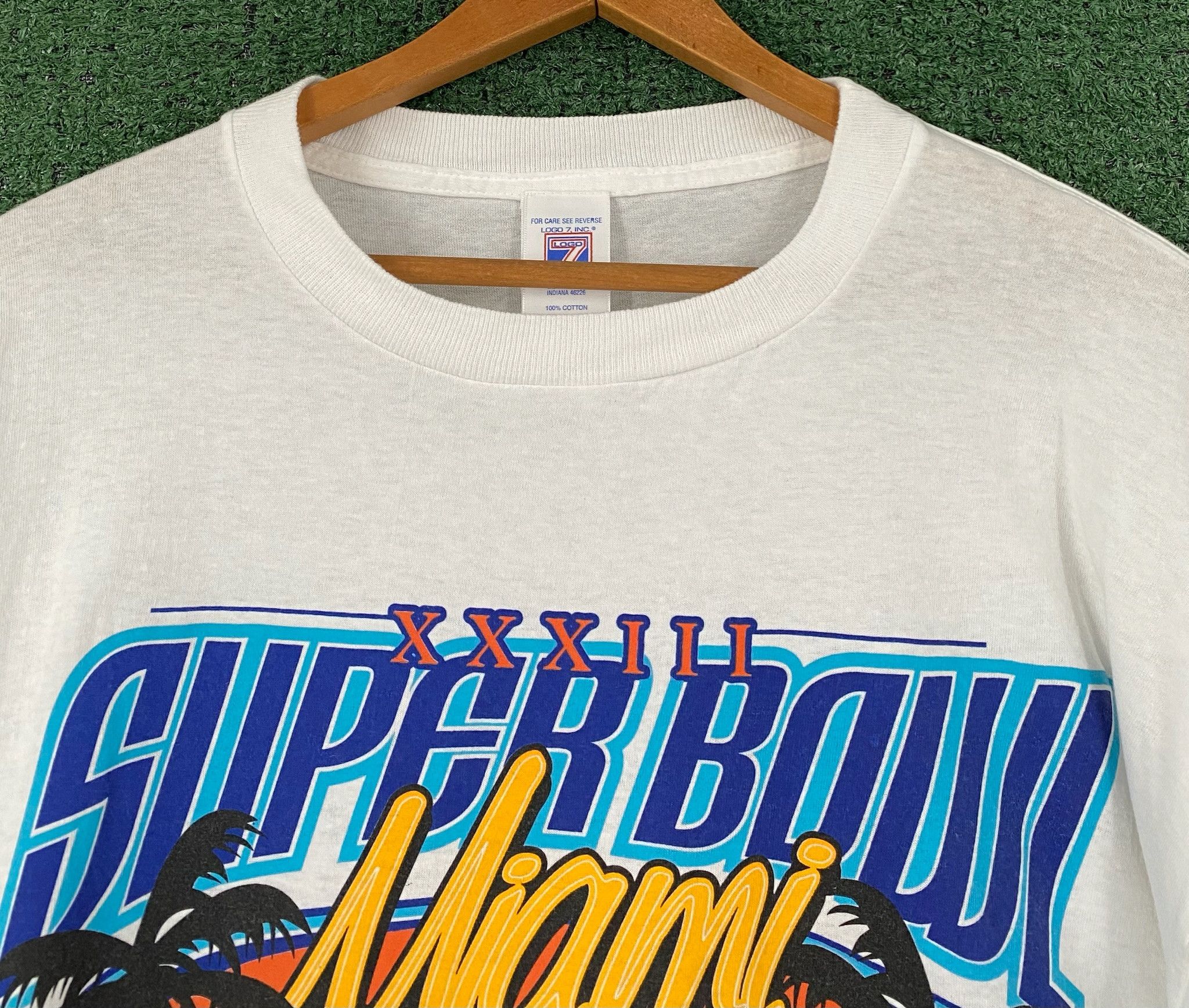 Logo 7 1999 Super Bowl Miami Falcons vs Broncos T-Shirt Large Size US L / EU 52-54 / 3 - 3 Thumbnail