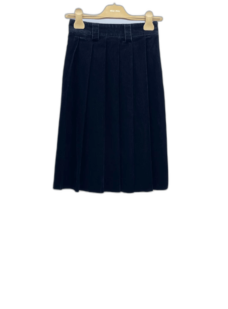 Miu Miu Miu Miu Velvet Pleated Skirt Size 36" / US 14 / IT 50 - 1 Thumbnail