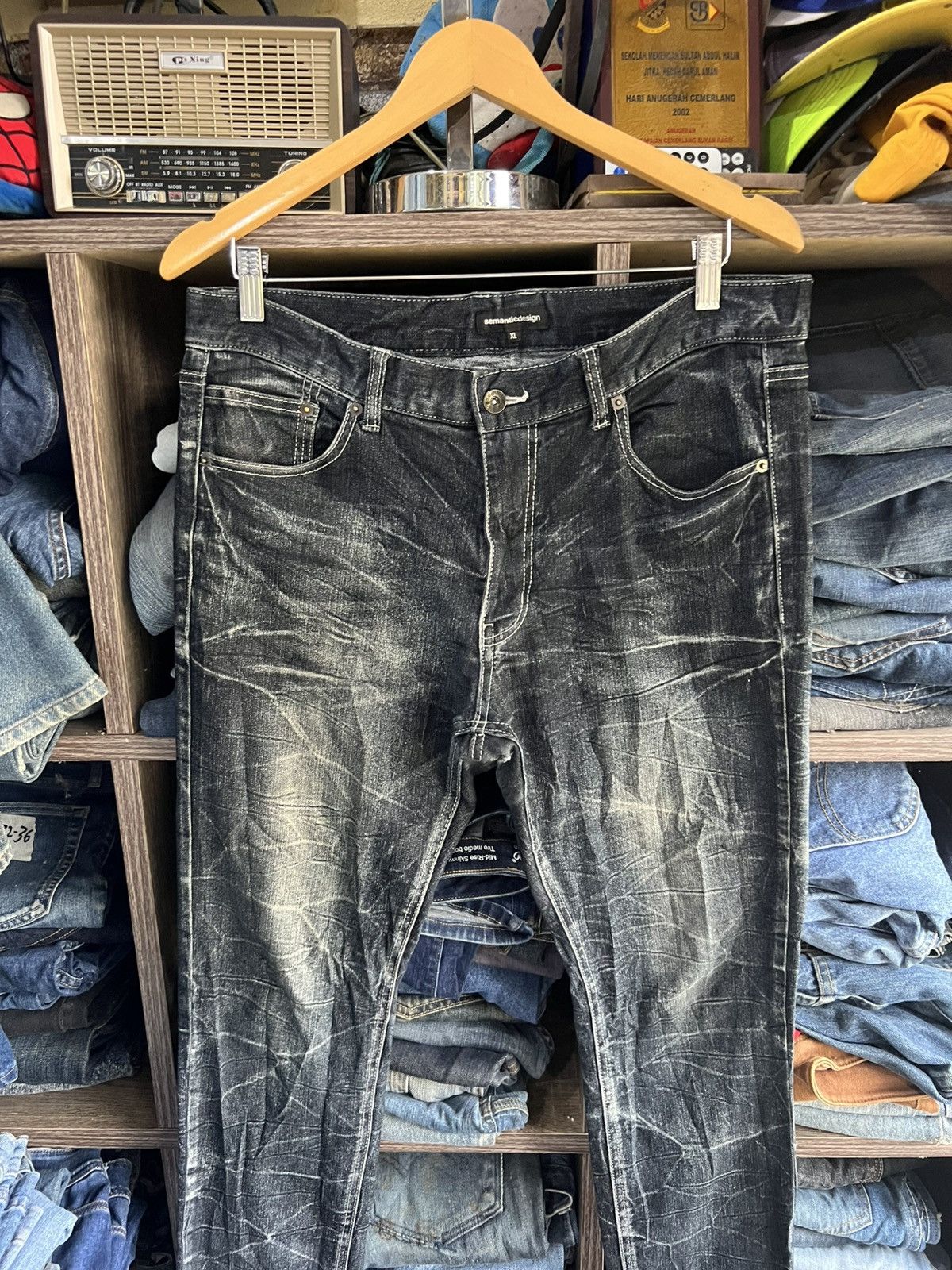 semanticdesign 🔥Rare Semantic Design Flared Distressed Denim Size US 35 - 3 Thumbnail