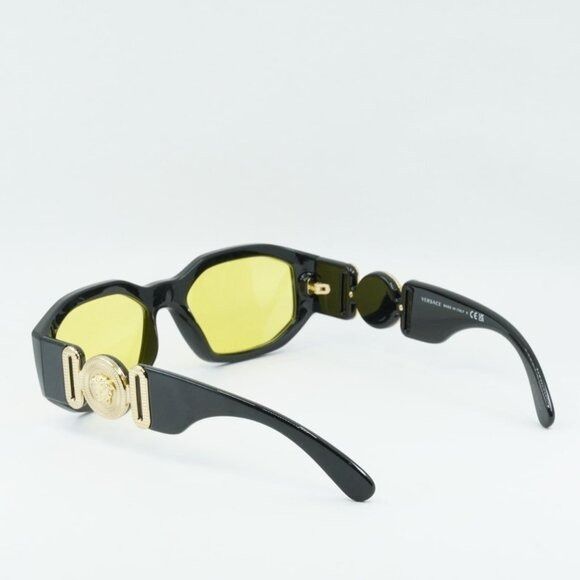 Versace Versace VE4361 GB1/85 Sunglasses Solid Black Oval Frame Size ONE SIZE - 10 Thumbnail