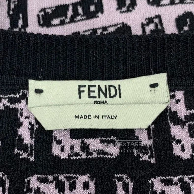Fendi Fendi Lilac Logo Letter Full-Print Cotton Round Neck Sleev Size 4XL / US 24-26 - 5 Thumbnail