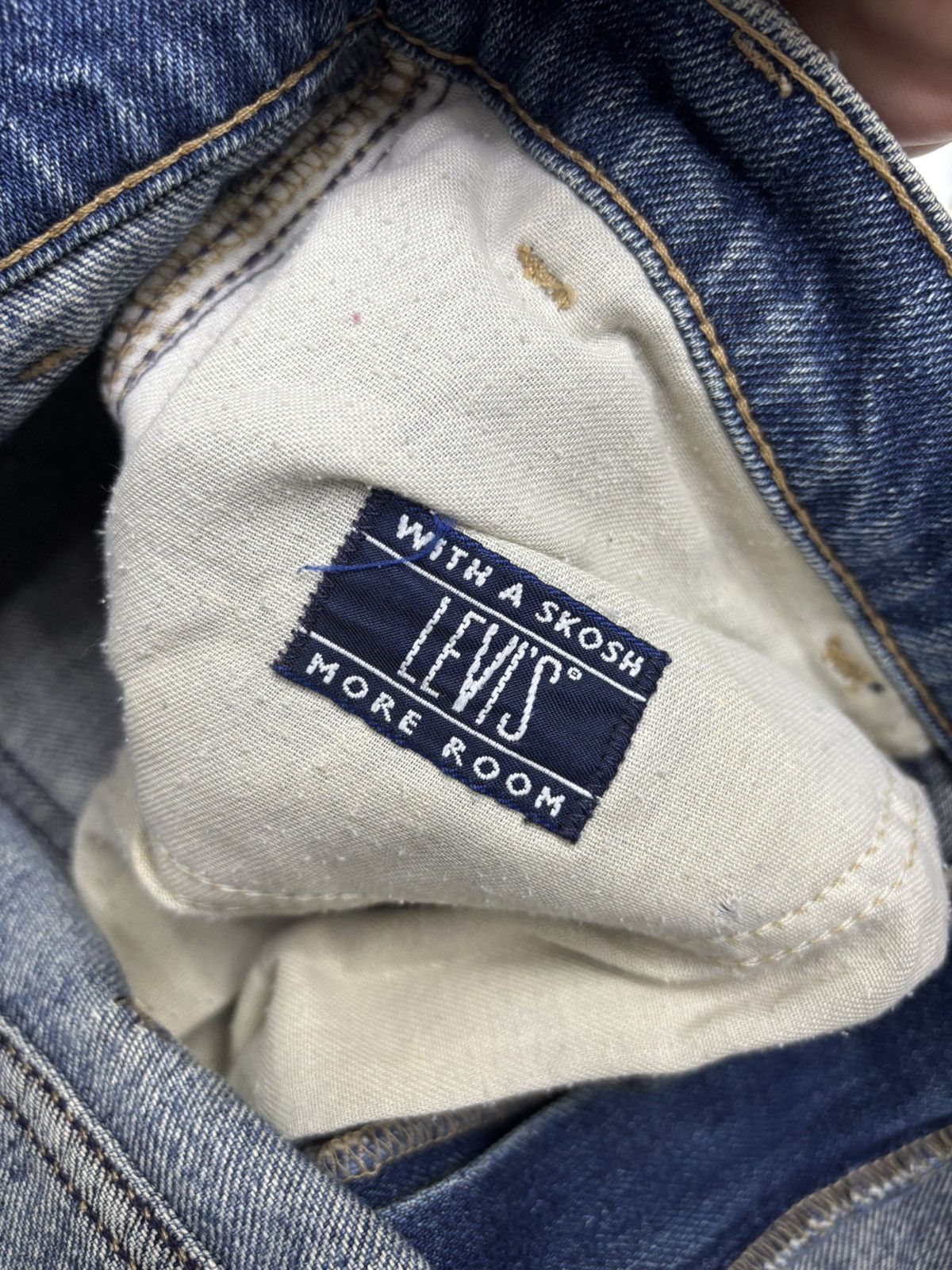 Levi's 🔥VINTAGE LEVIS ORANGE TAB WIDE JEANS DISTRESSED DENIM Size US 34 / EU 50 - 12 Thumbnail
