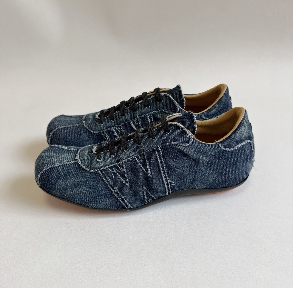 Walter Van Beirendonck 1990s Washed Blue Denim ‘W’ Sneakers Size US 10 / EU 43 - 5 Thumbnail