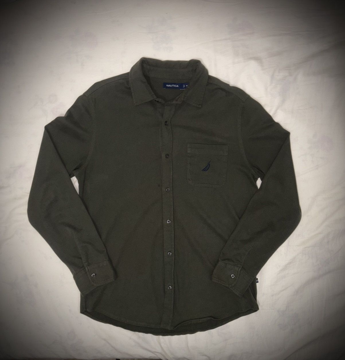 Nautica Nautica Men’s Forest Green Woven Shirt Sz Medium Size US M / EU 48-50 / 2 - 1 Thumbnail