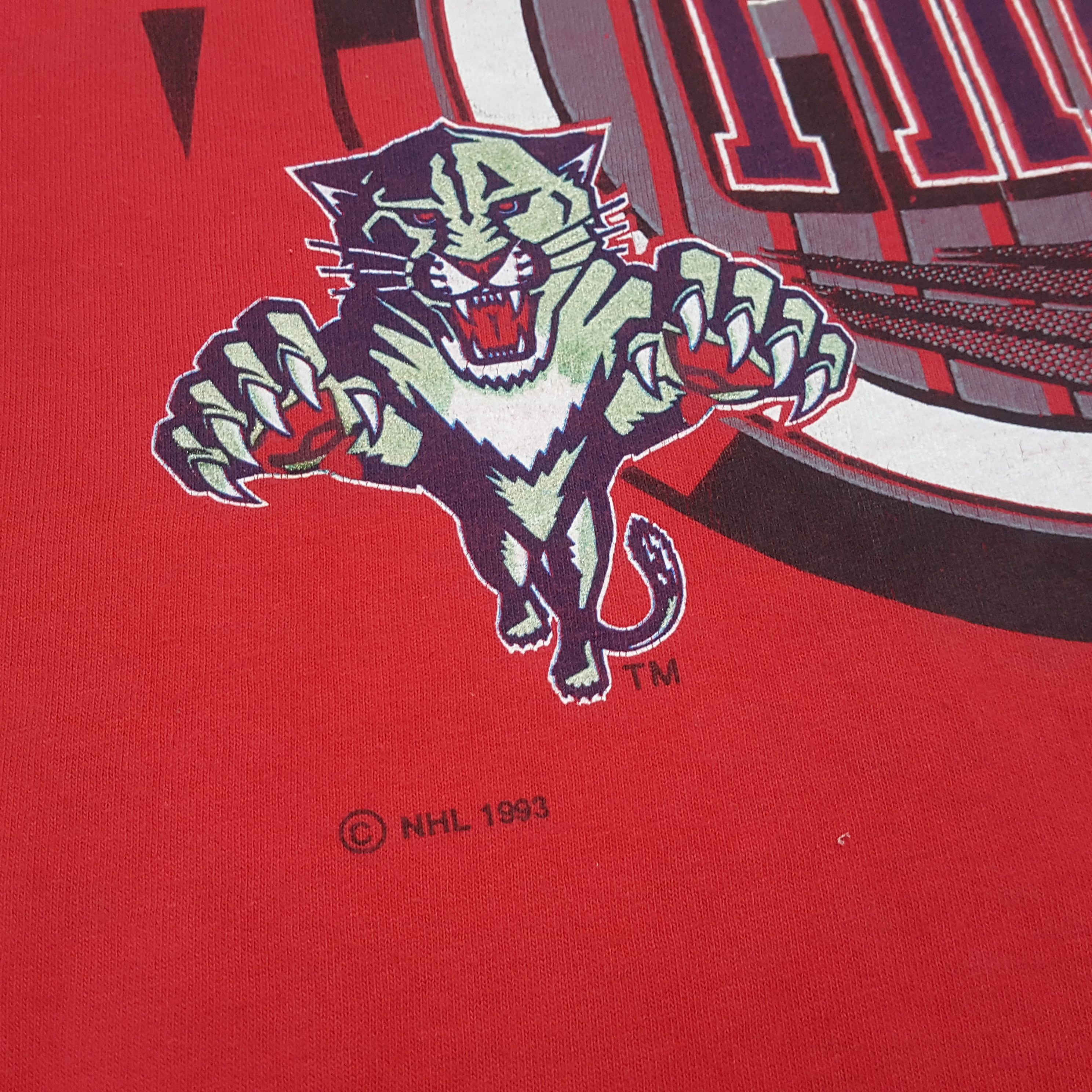 NHL × Vintage NHL Florida Panthers Ice Hockey Team Vintage Tshirt C276N65 Size US L / EU 52-54 / 3 - 5 Thumbnail