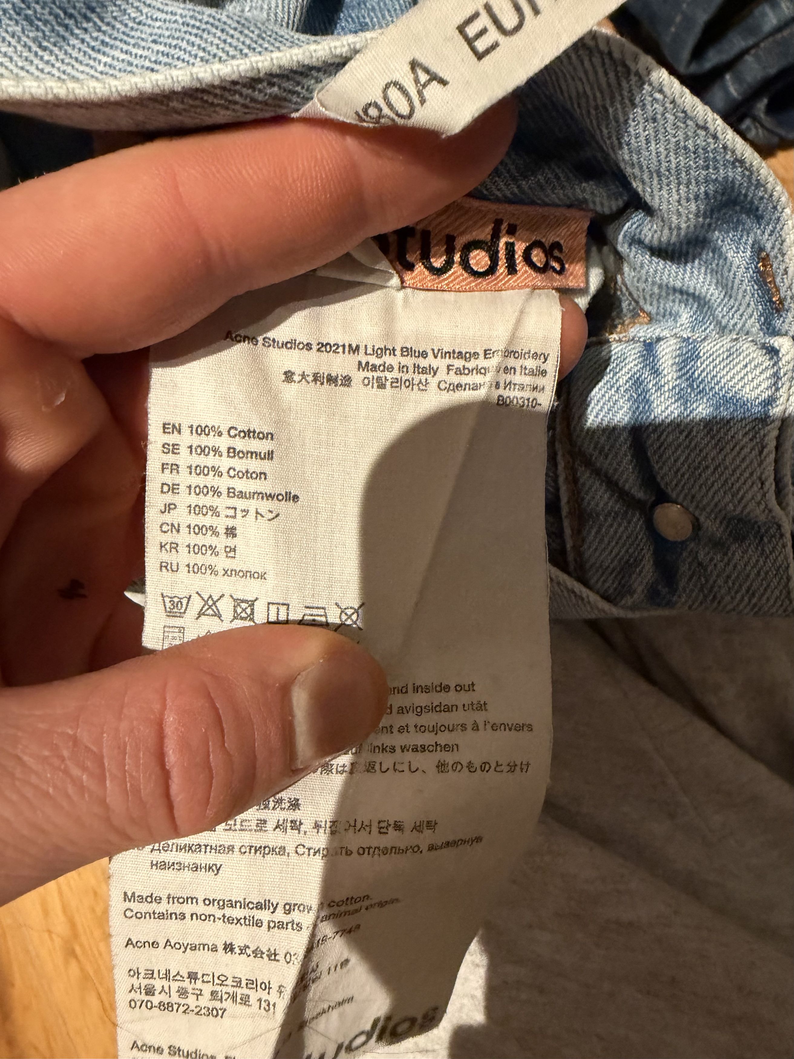Acne Studios Acne Studios 2021M Light Blue Embroidery hippie denim jeans Size US 29 - 6 Thumbnail
