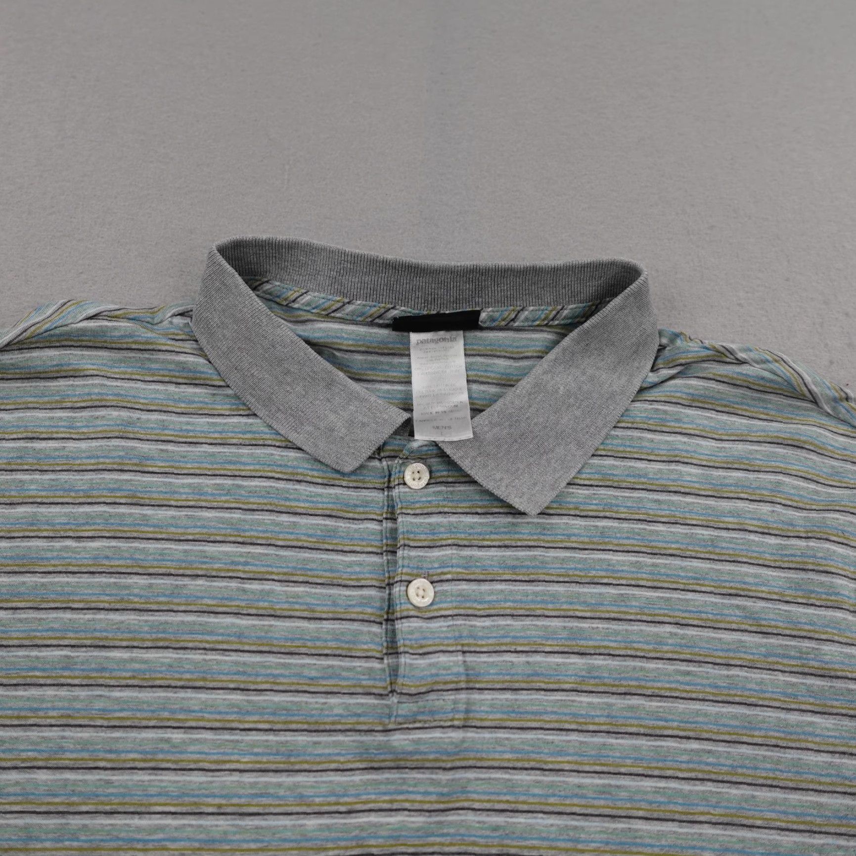 Patagonia Patagonia Polo Shirt Mens L Blue Gray Stripes Casual Hiking Daily Organic Lightweight Breathable Cotton Polo Shirt Men Size US L / EU 52-54 / 3 - 2 Thumbnail