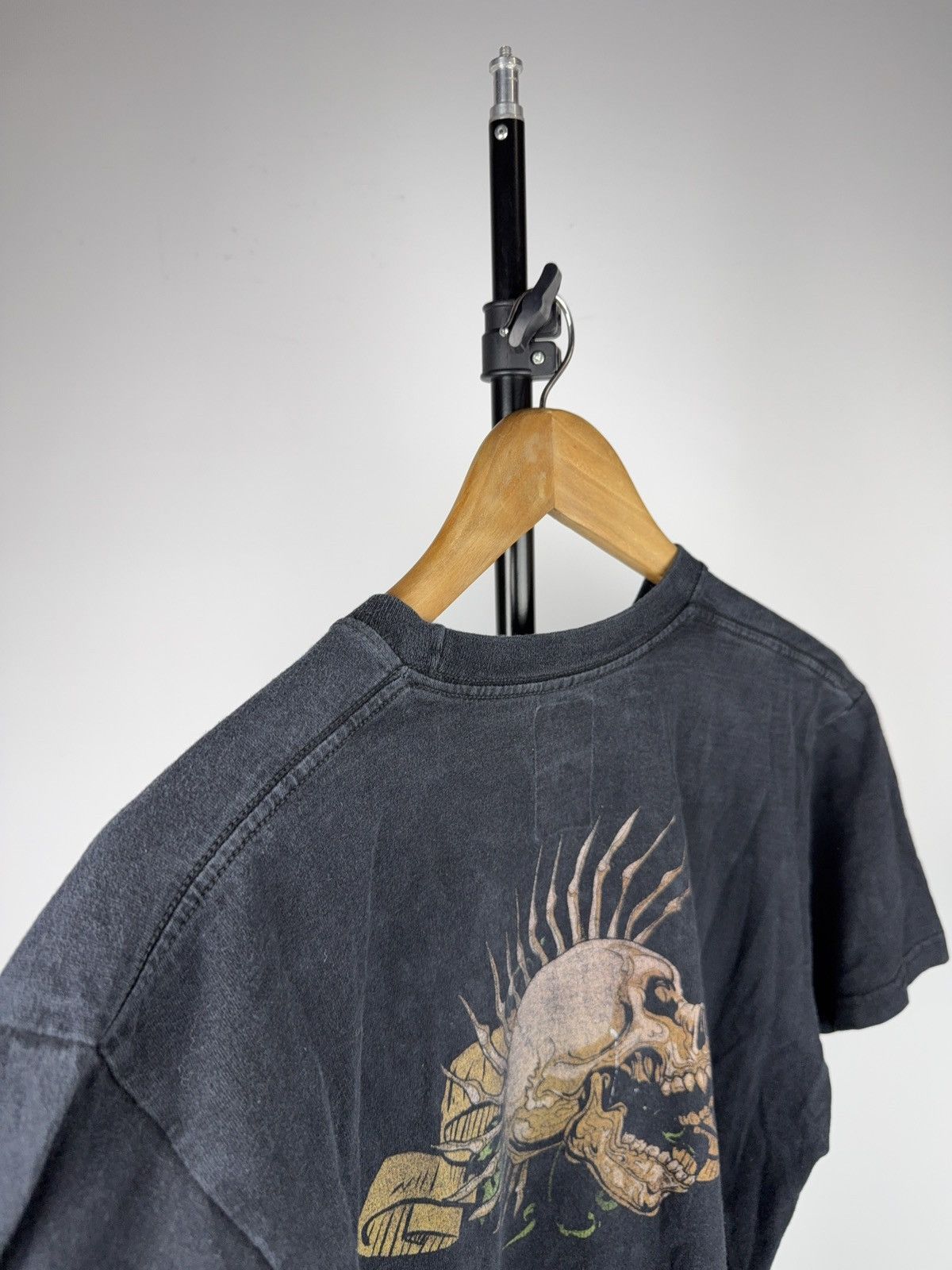 Vintage 00s Y2K Dominator Triple Skull Biker Moto Graphic T-Shirt Size US M / EU 48-50 / 2 - 14 Thumbnail