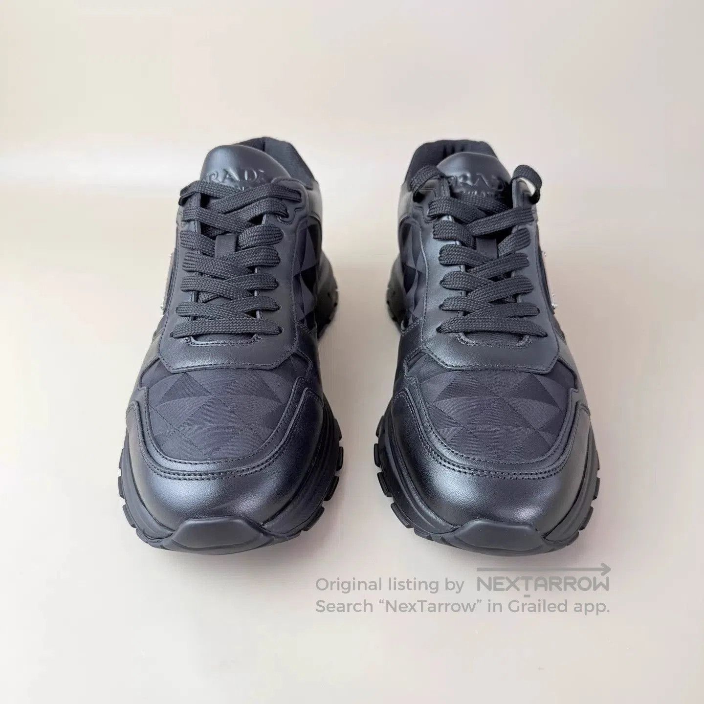 Prada Black Low-Top Sneakers with Textured Design. Size US 8 / EU 41 - 2 Thumbnail