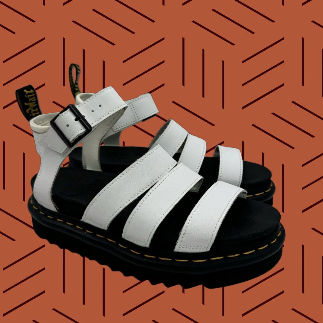Dr. Martens VINTAGE Dr. Martens Blaire White Leather Women’s Platform Strappy Sandals Size US 7 EU 38 Size US 7 / IT 37 - 1 Thumbnail