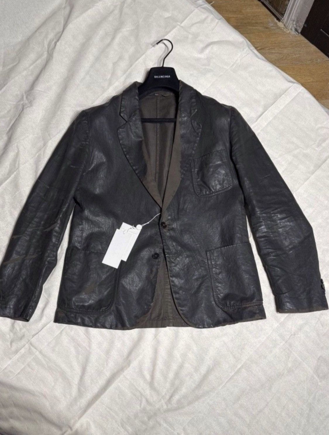 Maison Margiela SS14 PAINT BLAZER OILED WAX DISTRESSED JACKET ARTISANAL Size 42R - 13 Thumbnail