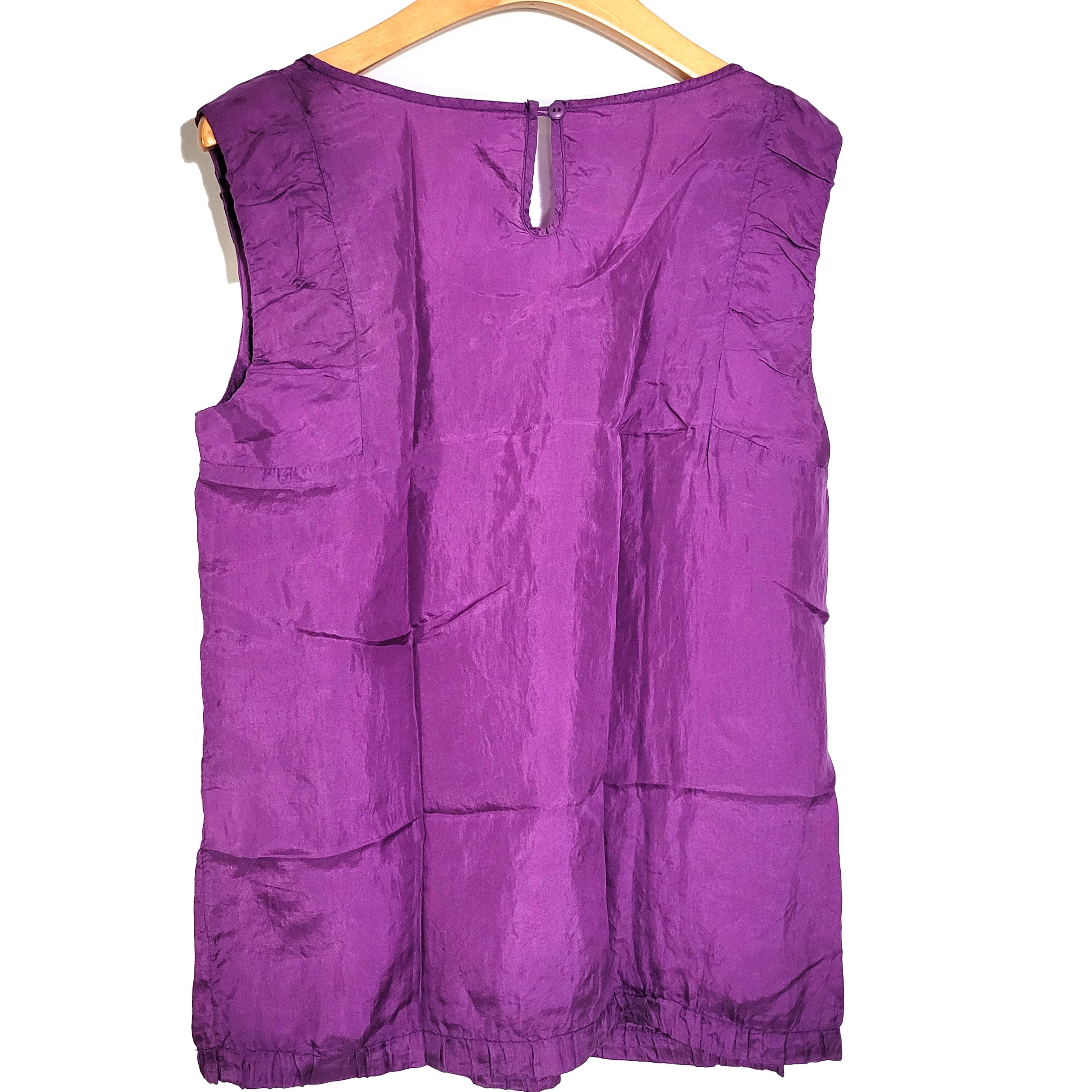 Other Women's 100% Silk Size M Sleeveless Tank Top Flaw SCE243 Size M / US 6-8 / IT 42-44 - 2 Thumbnail