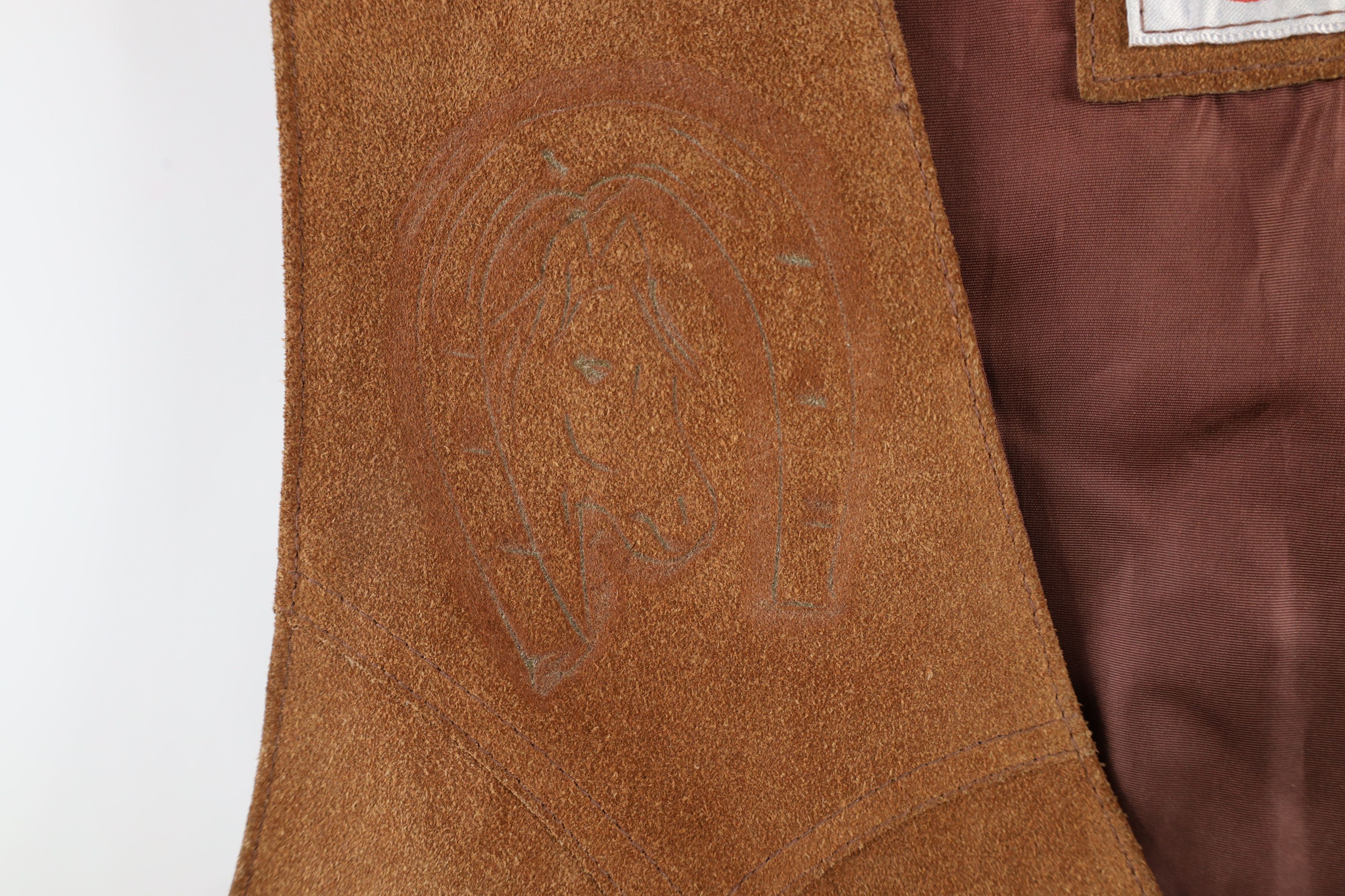 Vintage Vintage 70s Streetwear Horse Suede Leather Vest Jacket USA Size US XL / EU 56 / 4 - 5 Thumbnail