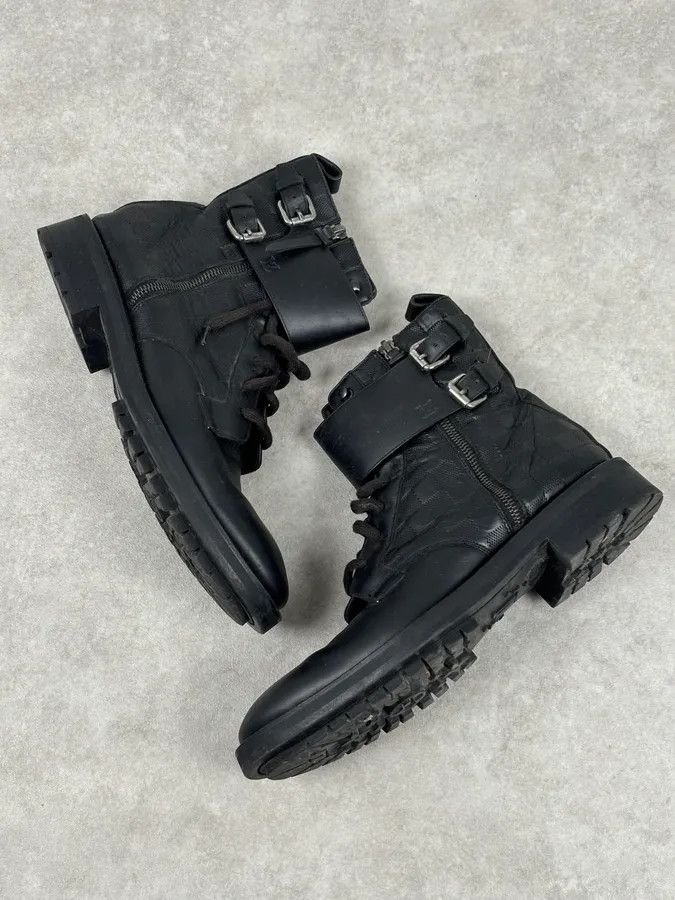 Louis Vuitton Louis Vuitton Black Leather Damier Lace-Up Boots Size US 7 / EU 40 - 6 Thumbnail
