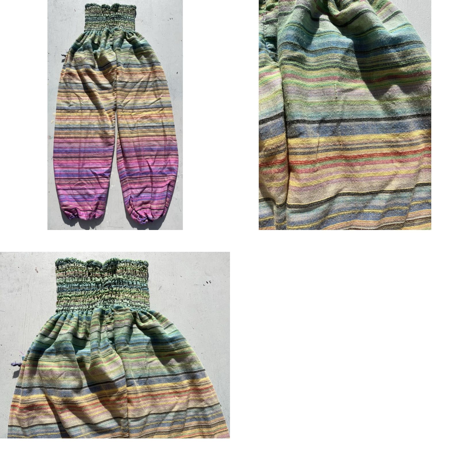 HARE Women's Pants Multicolor Harem OS Wide Baggy Parachute MC Hammer Hippie Pocket Size 42" / US 20 - 9 Thumbnail