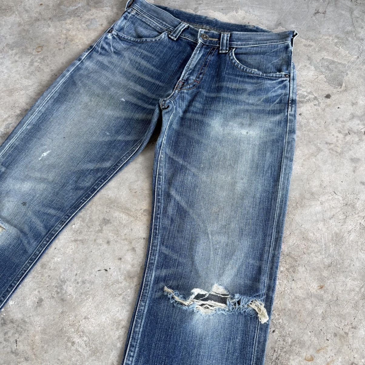 Wrangler W32x32.5 Vintage Wrangler Faded Ripped Denim Jean Pants Size US 32 / EU 48 - 6 Thumbnail